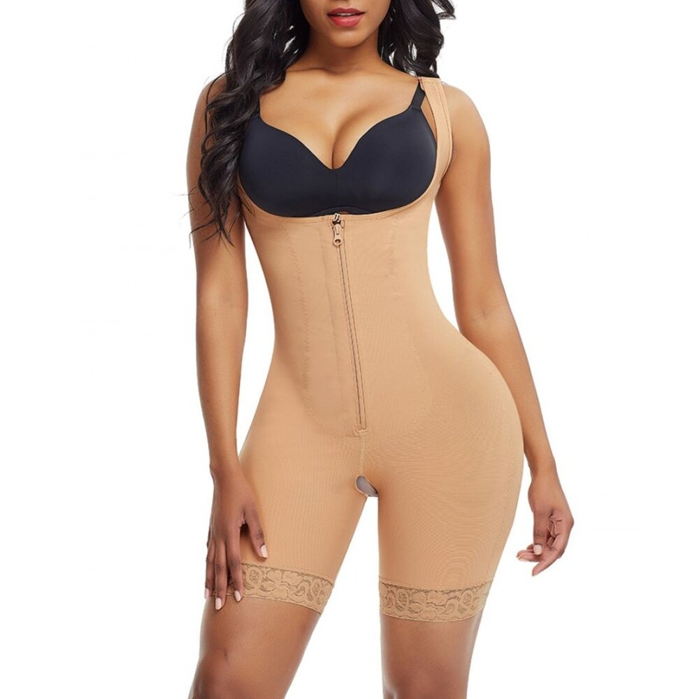 Underbust Front Zipper Post Surgery Tummy Control Fajas Colombianas Shapewear